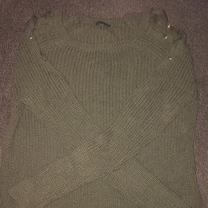 Express sweater with detailed shoulders.